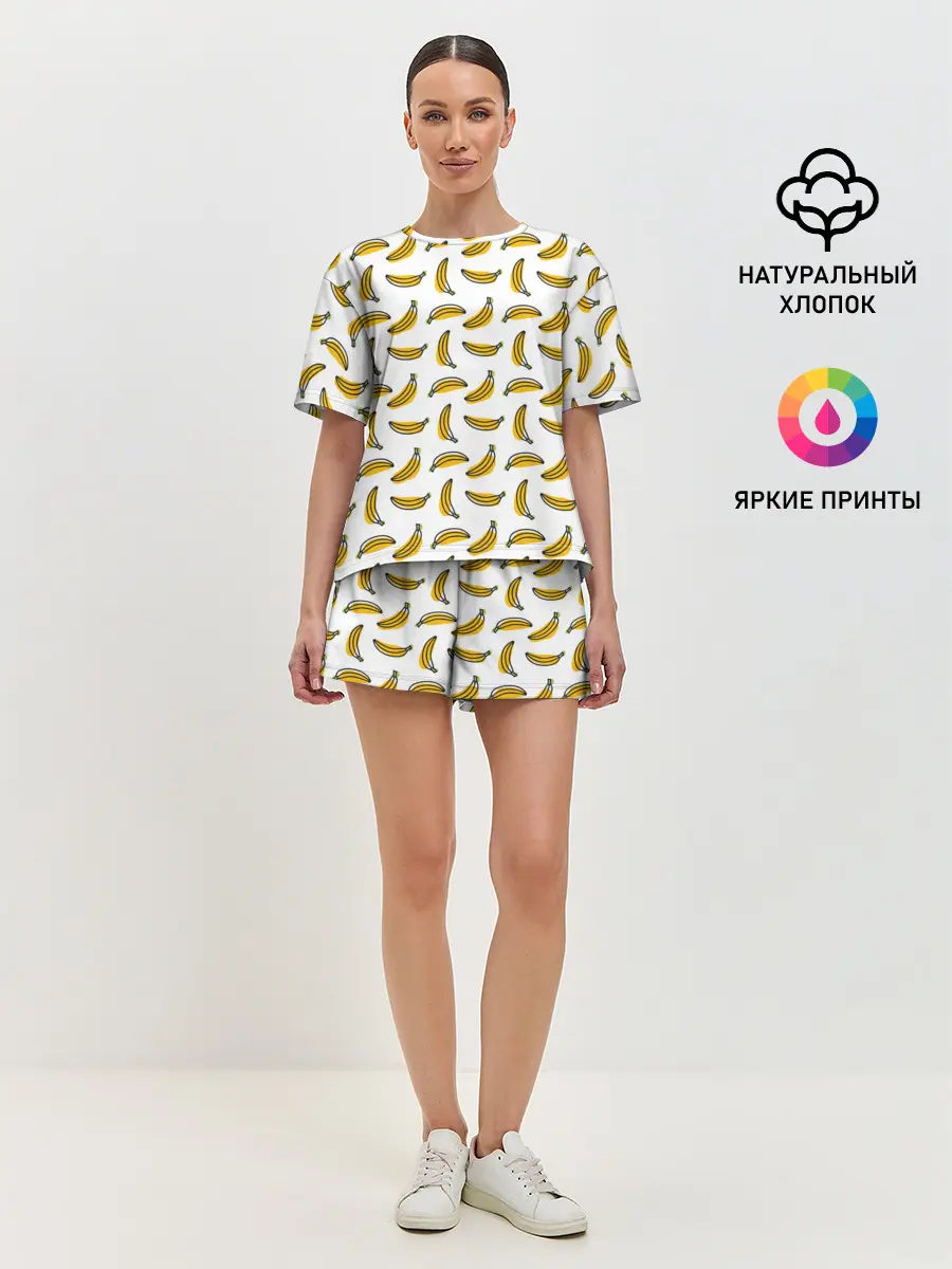 Женская пижама с шортами / Бананы