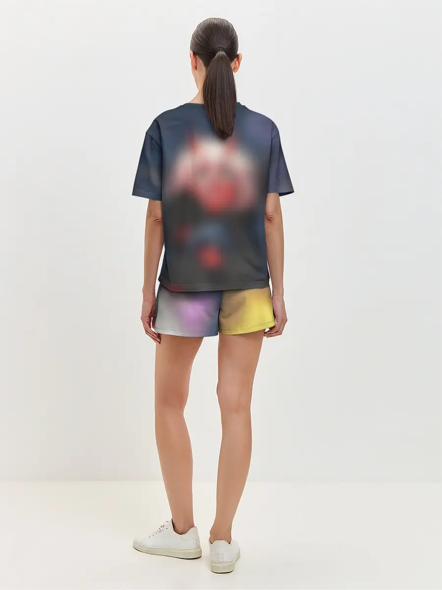 Женская пижама с шортами / ноль два боится