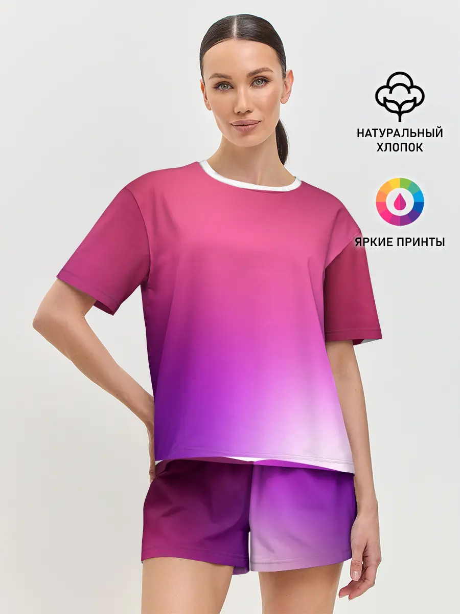 Женская пижама с шортами / Нежный цвет