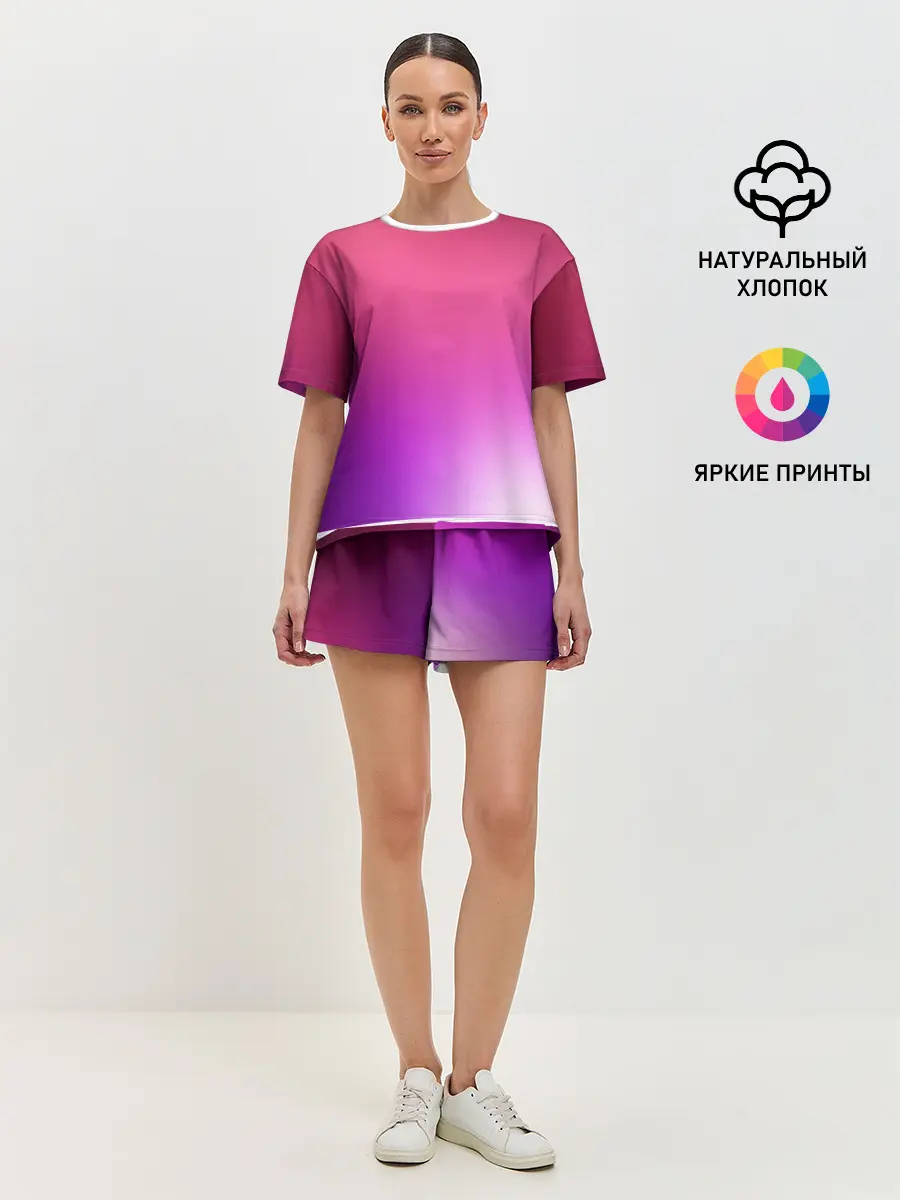 Женская пижама с шортами / Нежный цвет