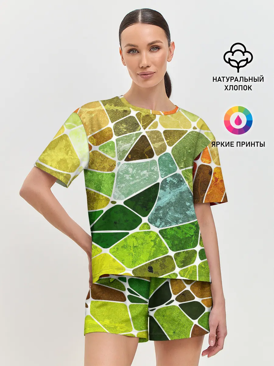 Женская пижама с шортами / Мозаика