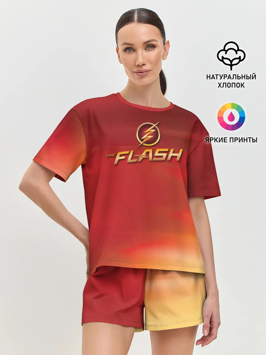 Женская пижама с шортами / The Flash Logo Pattern