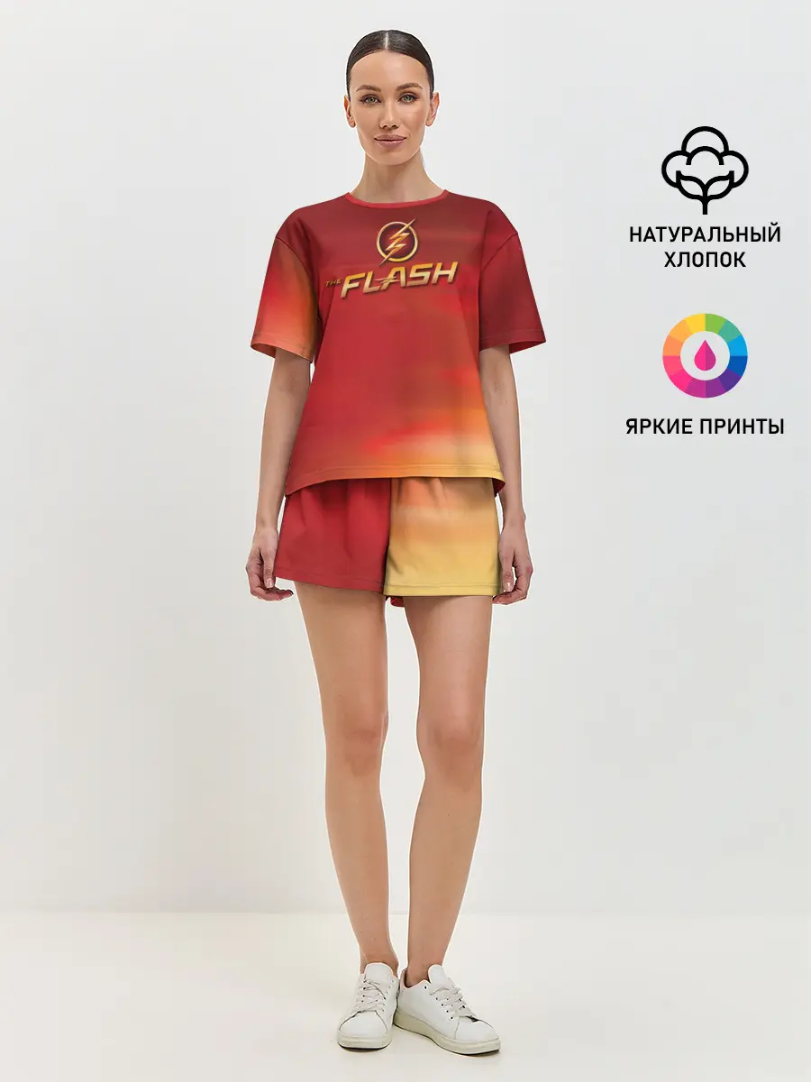 Женская пижама с шортами / The Flash Logo Pattern