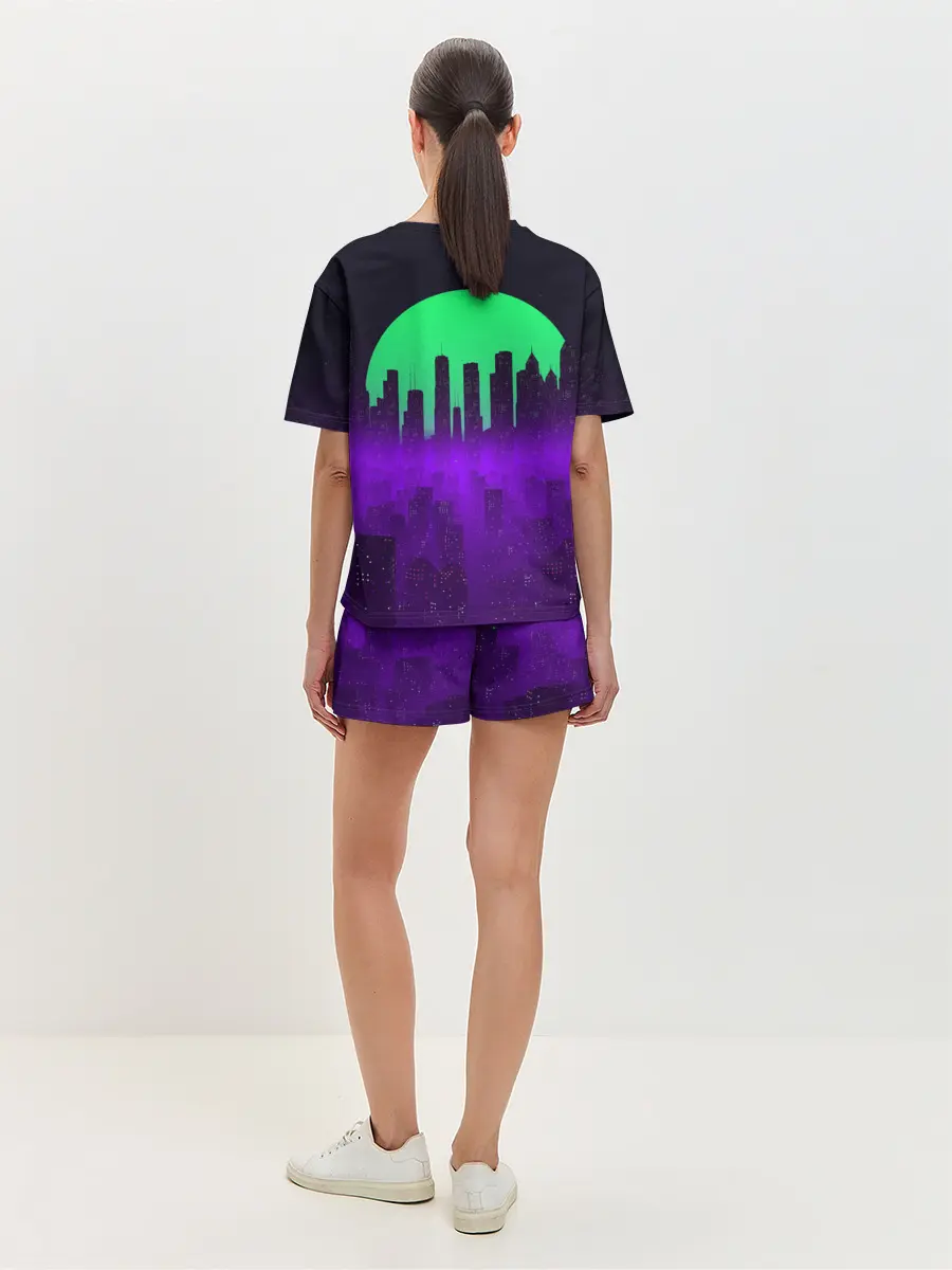 Женская пижама с шортами / НЕОНОВЫЙ ГОРОД