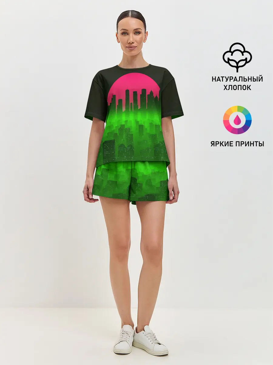 Женская пижама с шортами / НЕОНОВЫЙ ГОРОД