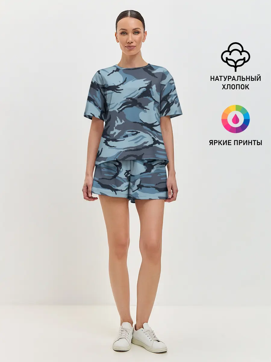 Женская пижама с шортами / Камуфляж Полиции
