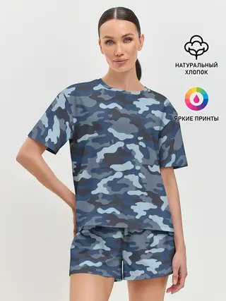 Женская пижама с шортами / Камуфляж МВД