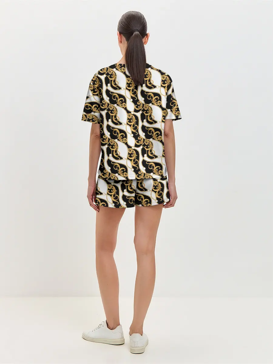 Женская пижама с шортами / Волновая вьюга