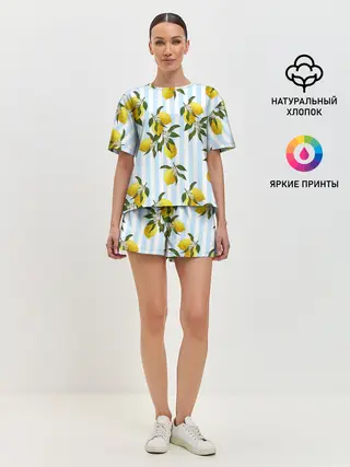 Женская пижама с шортами / Лимоны