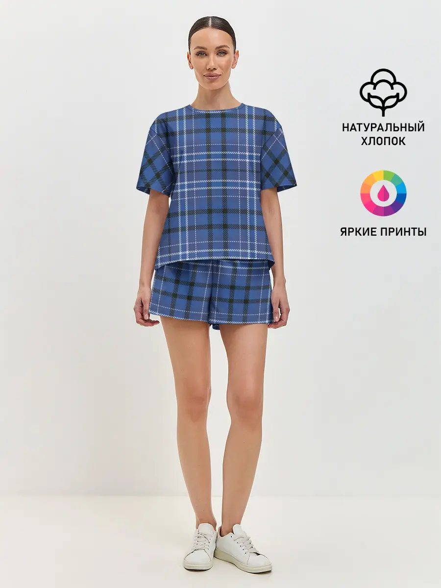Женская пижама с шортами / Шотландка | Tartan