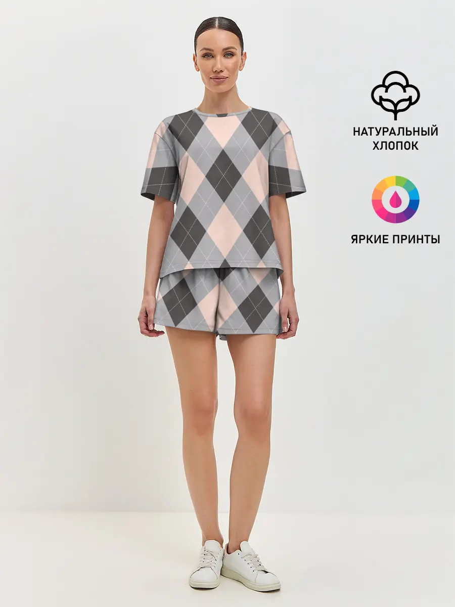 Женская пижама с шортами / Шотландка | Tartan
