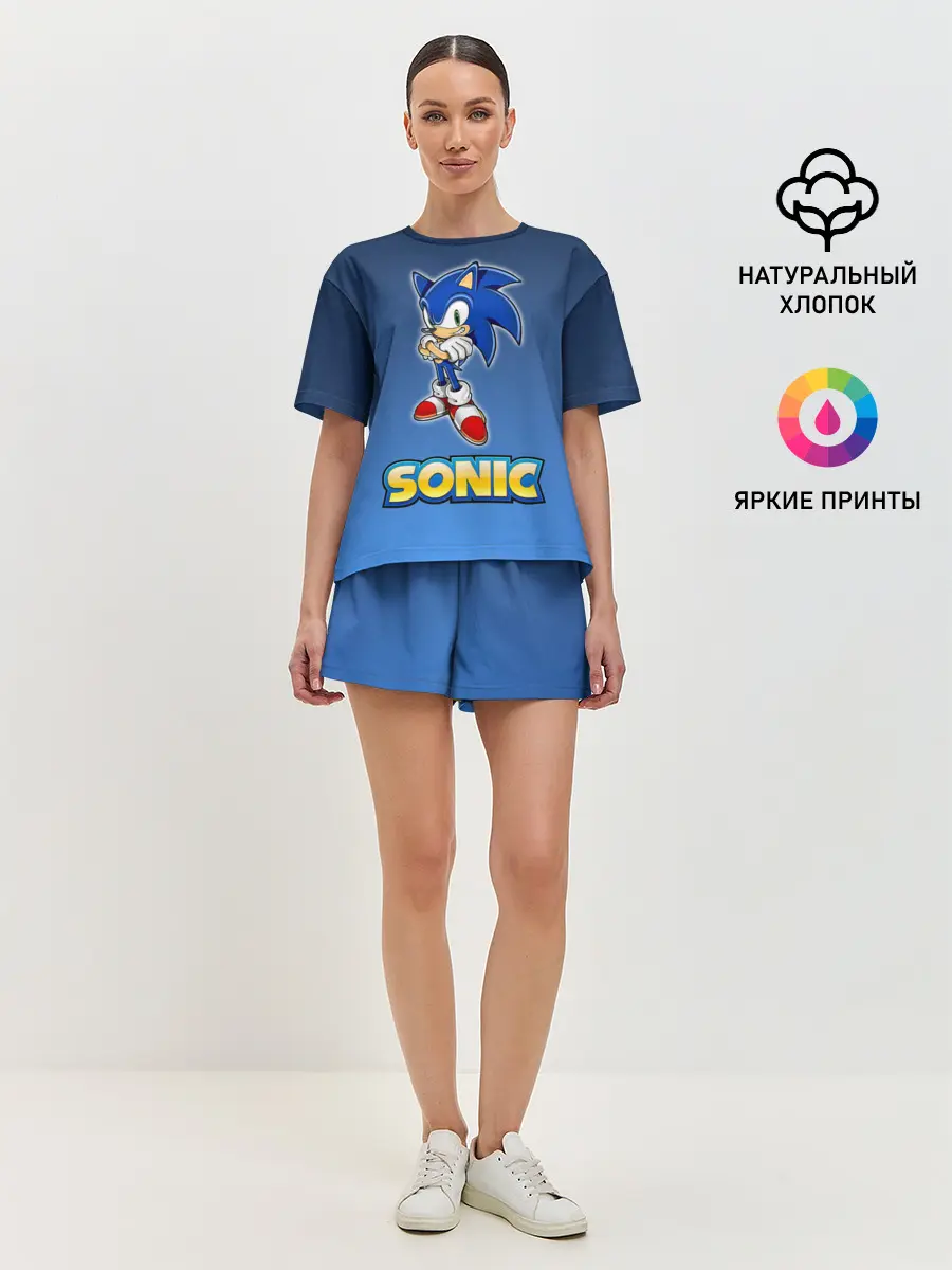 Женская пижама с шортами / Соник