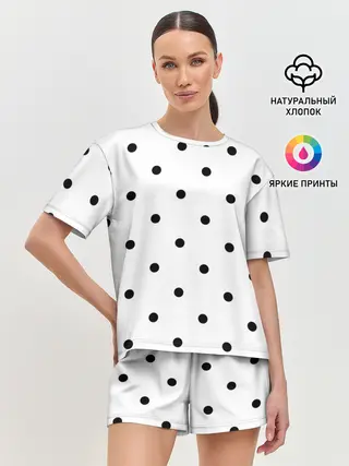 Женская пижама с шортами / горошек