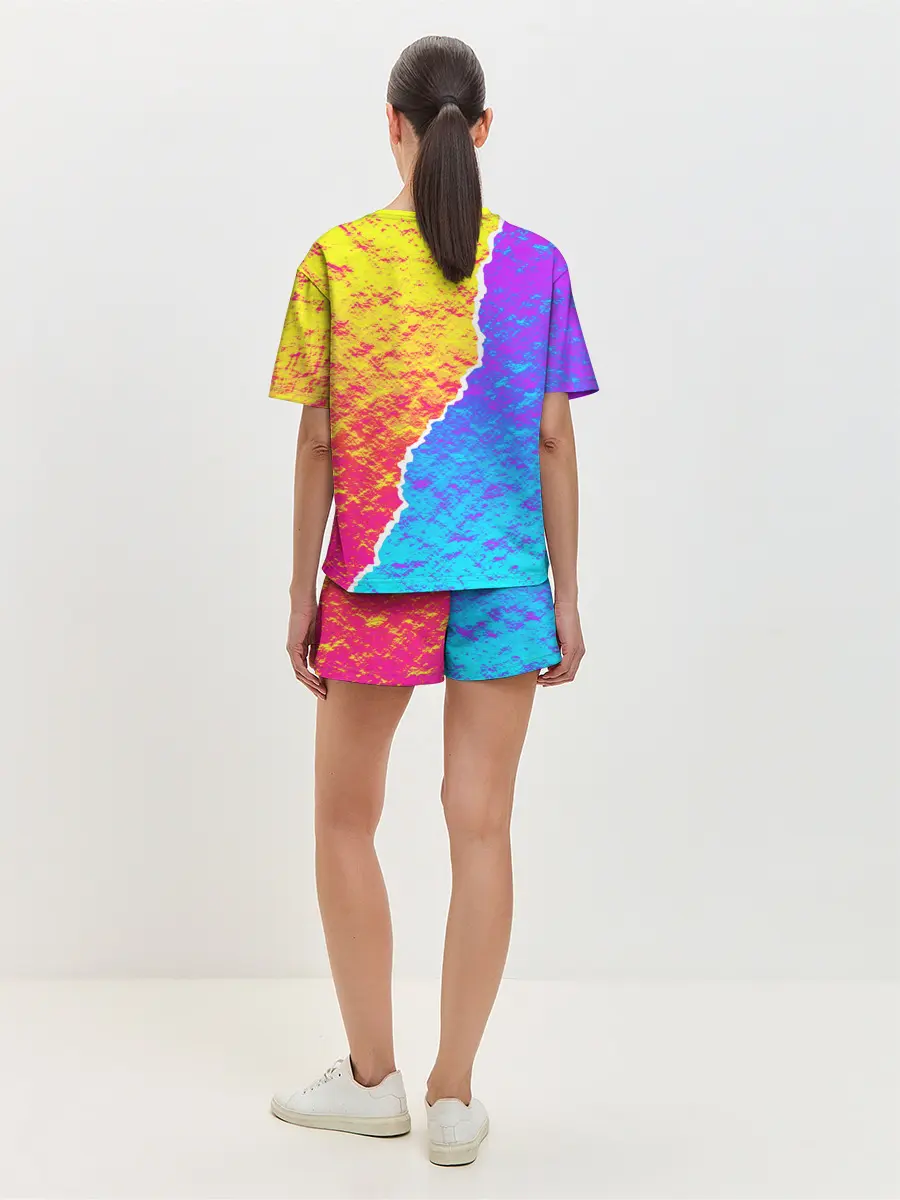Женская пижама с шортами / Цветные переливы