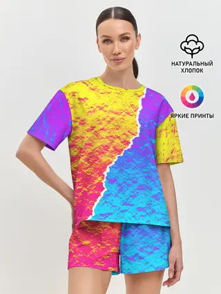 Женская пижама с шортами / Цветные переливы