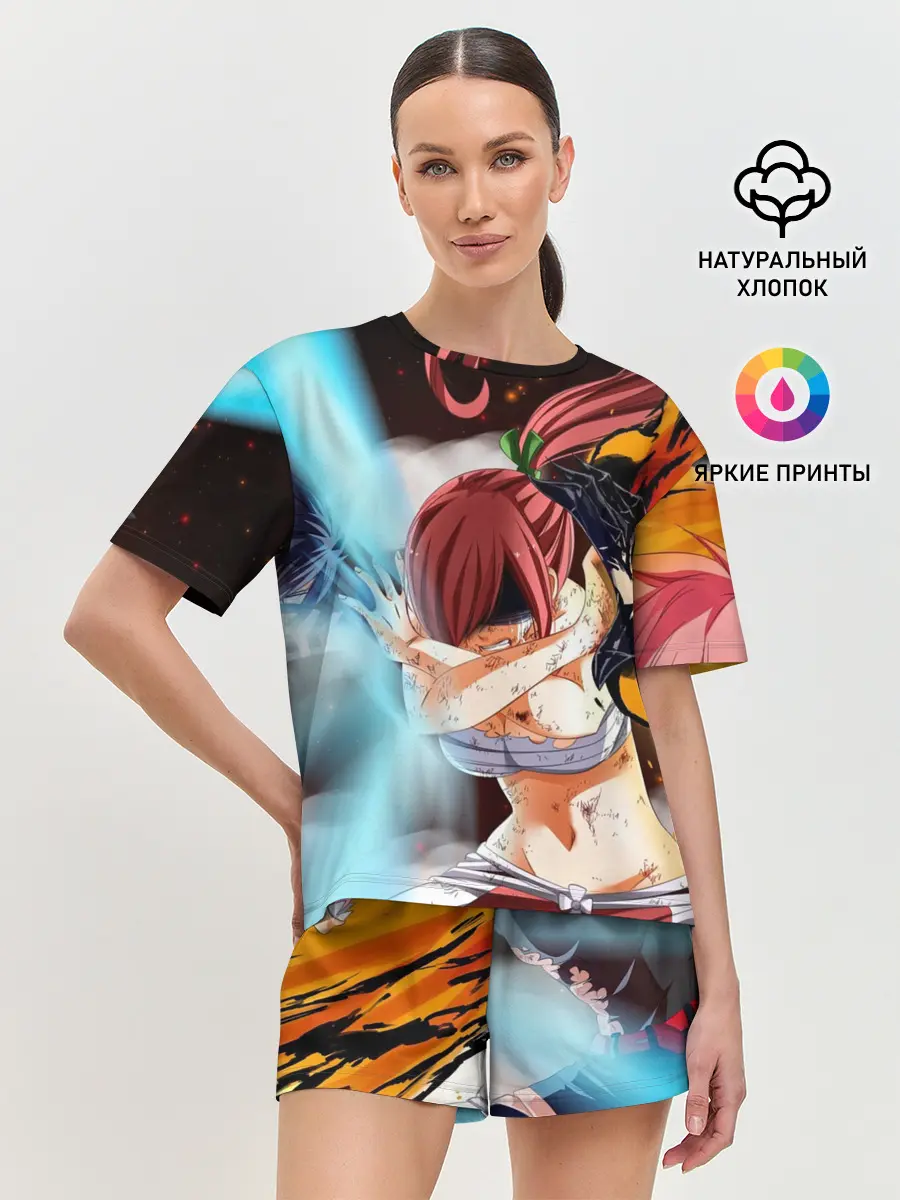 Женская пижама с шортами / Нацу и Грей против Эльзы