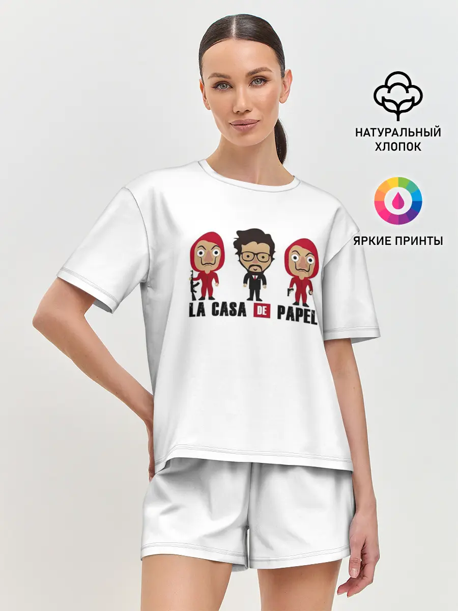 Женская пижама с шортами / БУМАЖНЫЙ ДОМ