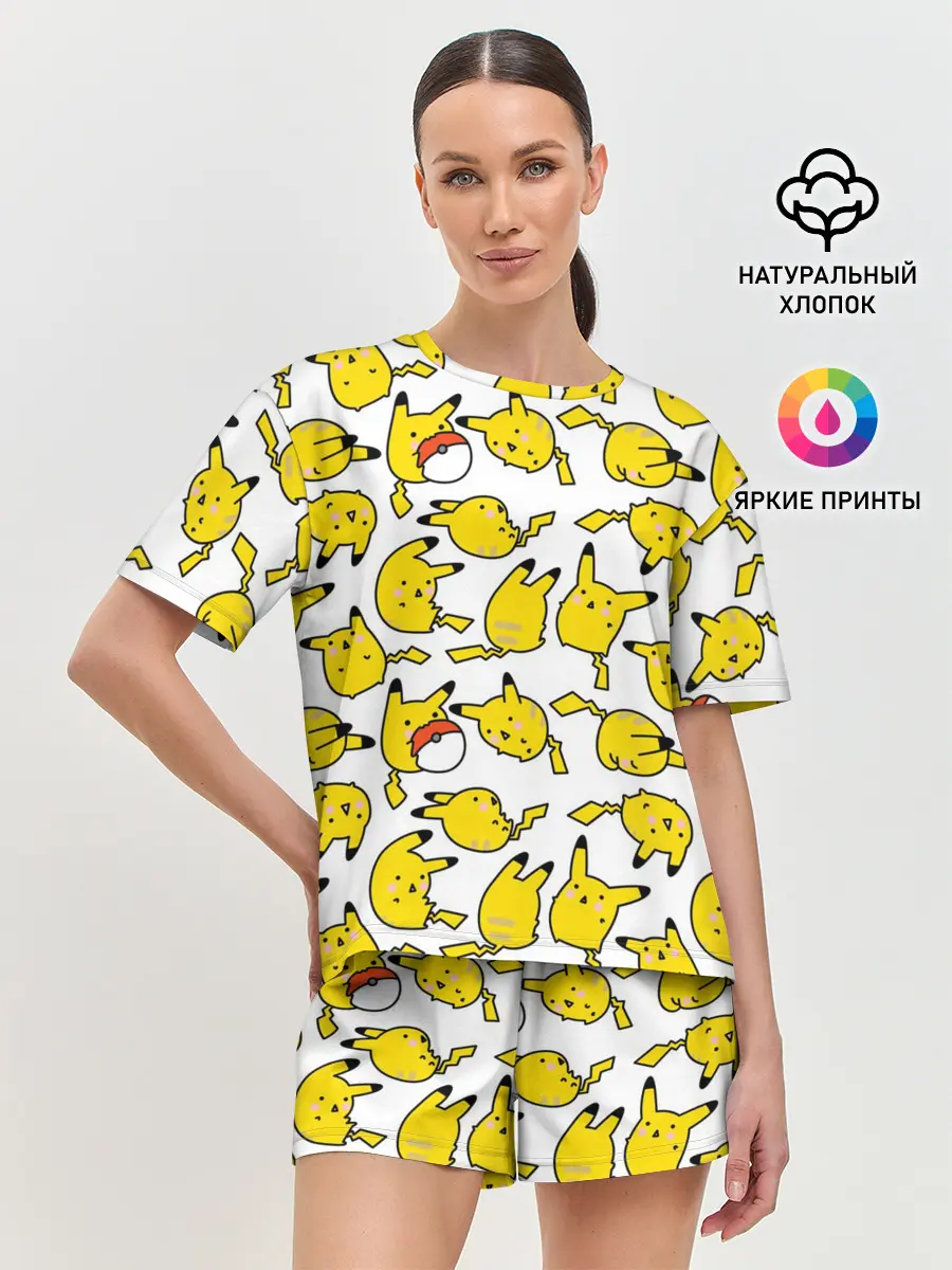 Женская пижама с шортами / Пикачу