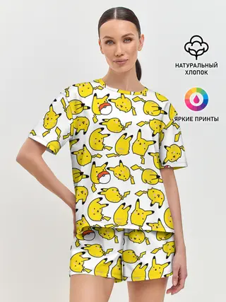 Женская пижама с шортами / Пикачу