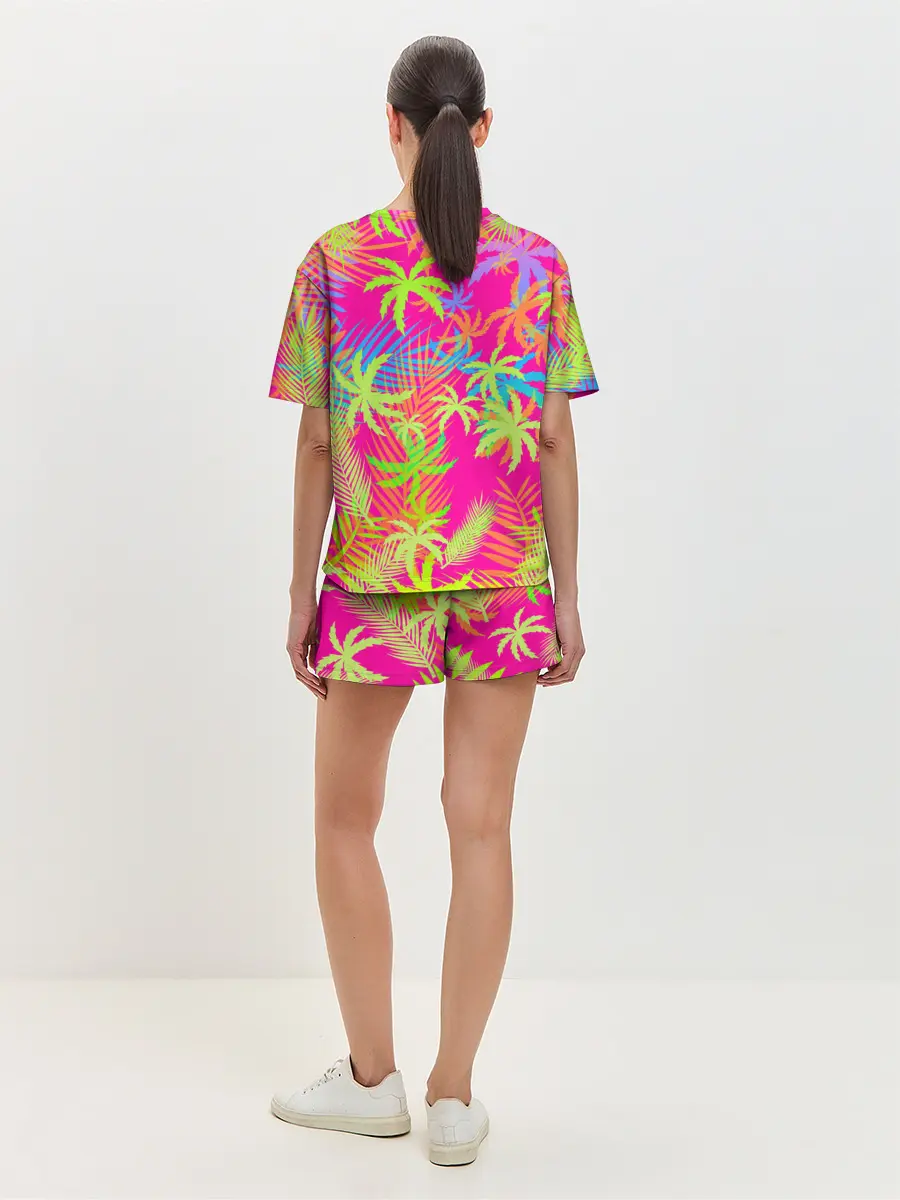 Женская пижама с шортами / ПАЛЬМЫ / ТРОПИКИ