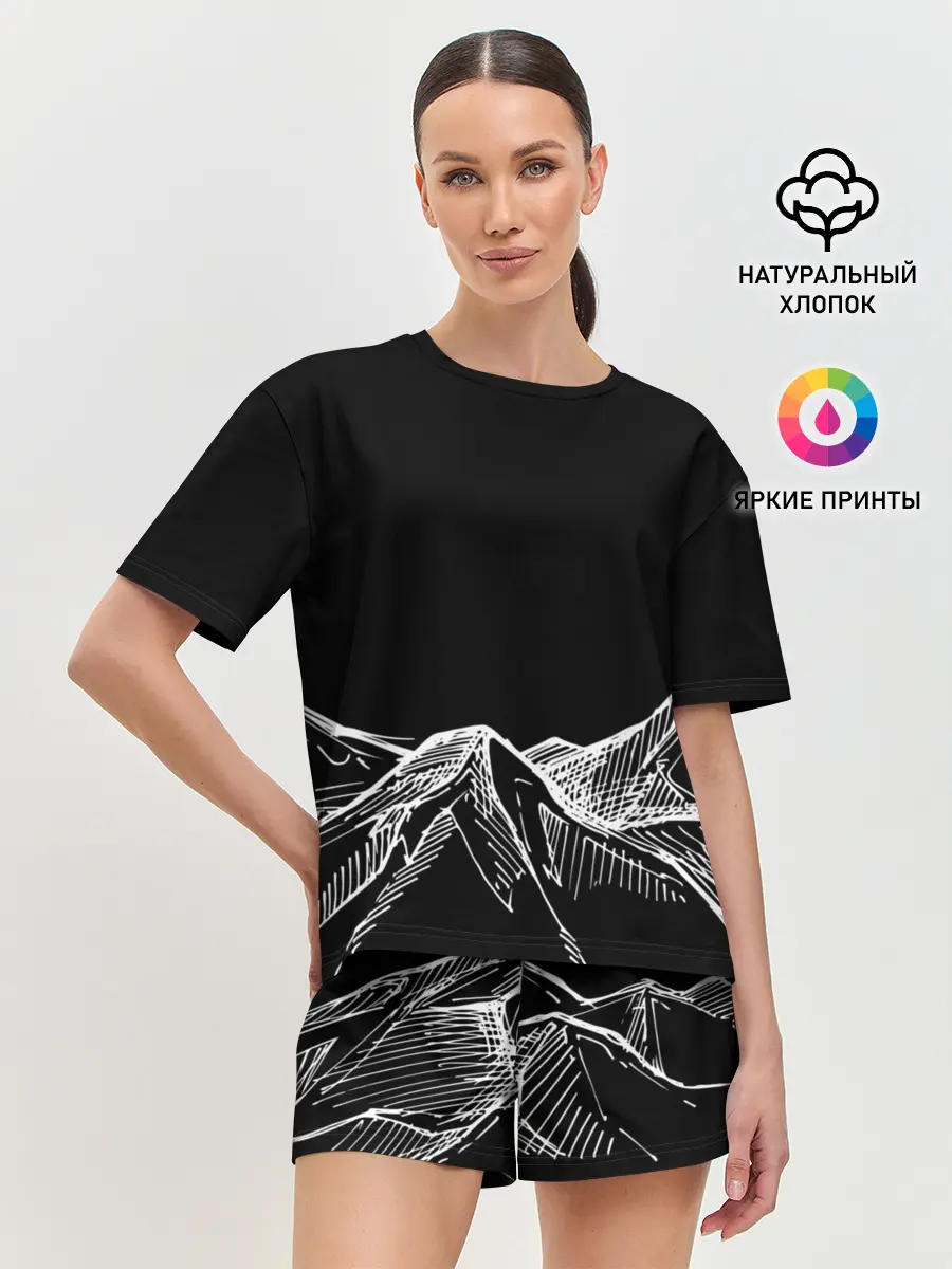 Женская пижама с шортами / Горы