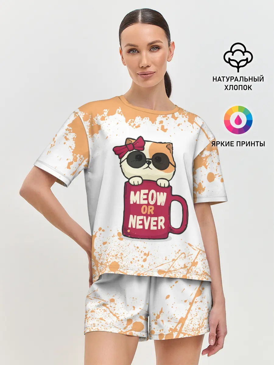 Женская пижама с шортами / МИЛЫЙ КОТЕНОК | CUTE KITTEN