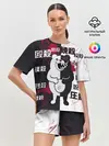 Женская пижама с шортами / monokuma с пупком и иероглифами