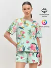Женская пижама с шортами / Цветы