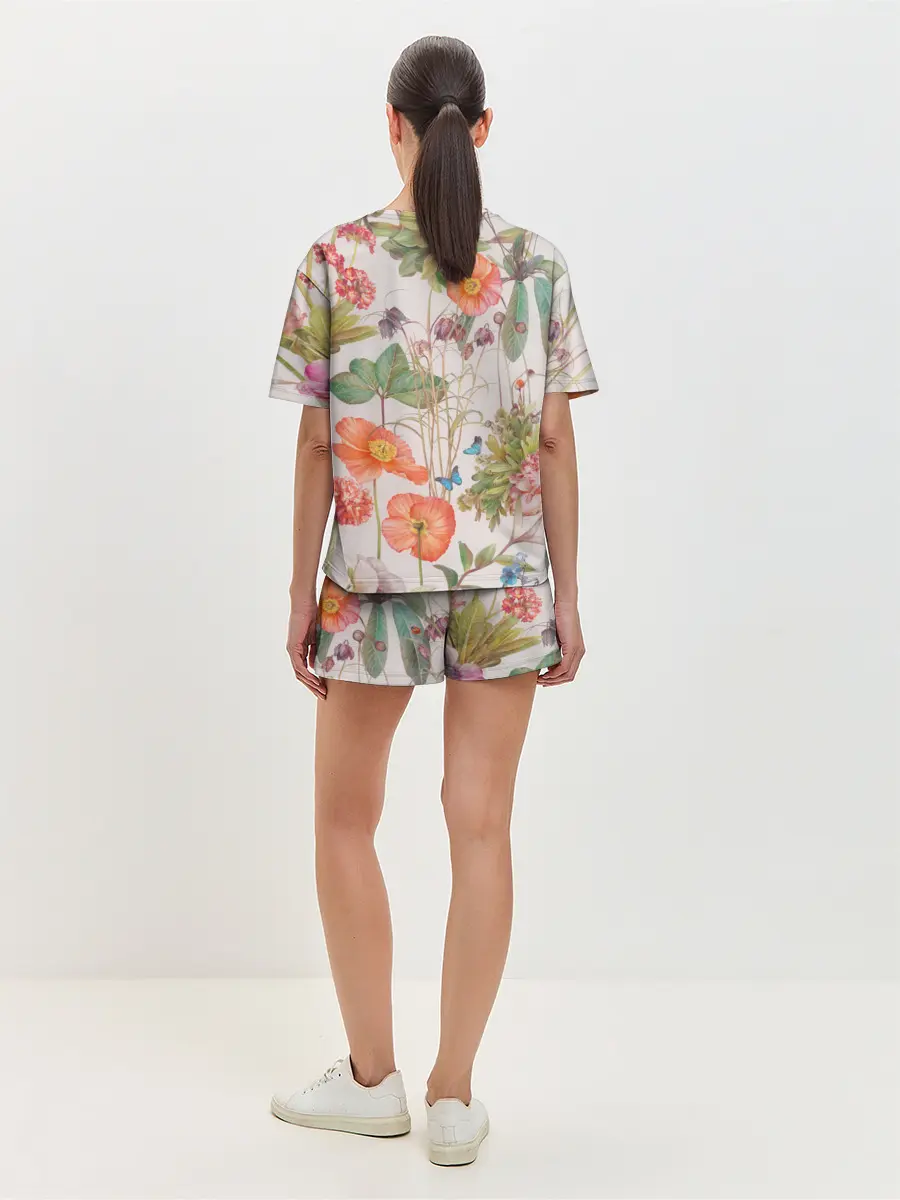 Женская пижама с шортами / Цветы
