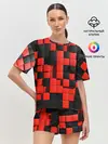 Женская пижама с шортами / КУБИКИ 3D