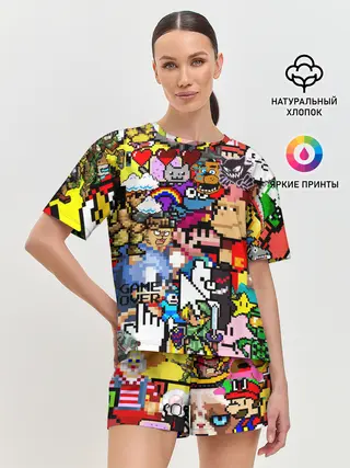 Женская пижама с шортами / Pixel