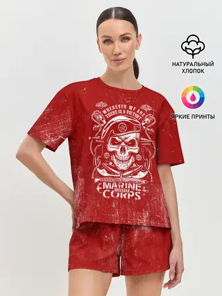 Женская пижама с шортами / Морская пехота