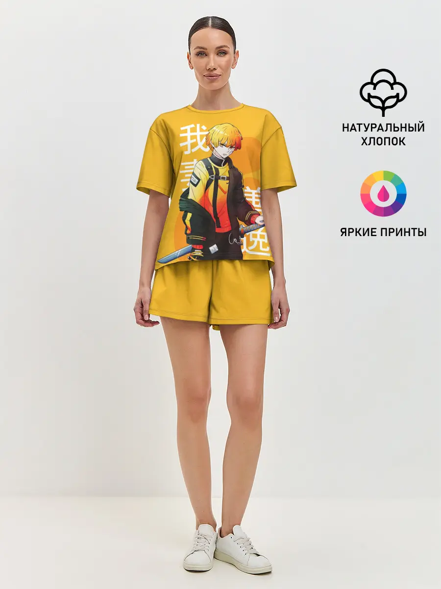 Женская пижама с шортами / Зеницу Агацума с клинком