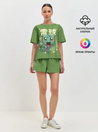 Женская пижама с шортами / Bulbasaur