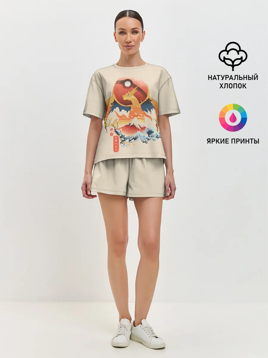 Женская пижама с шортами / Чаризард и покебол