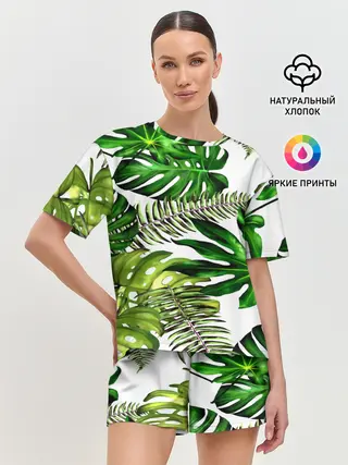 Женская пижама с шортами / ГАВАЙСКИЕ ЛИСТЬЯ