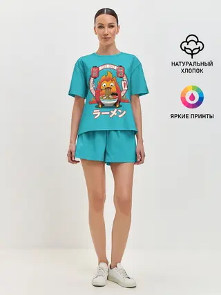 Женская пижама с шортами / Calcifer & ramen