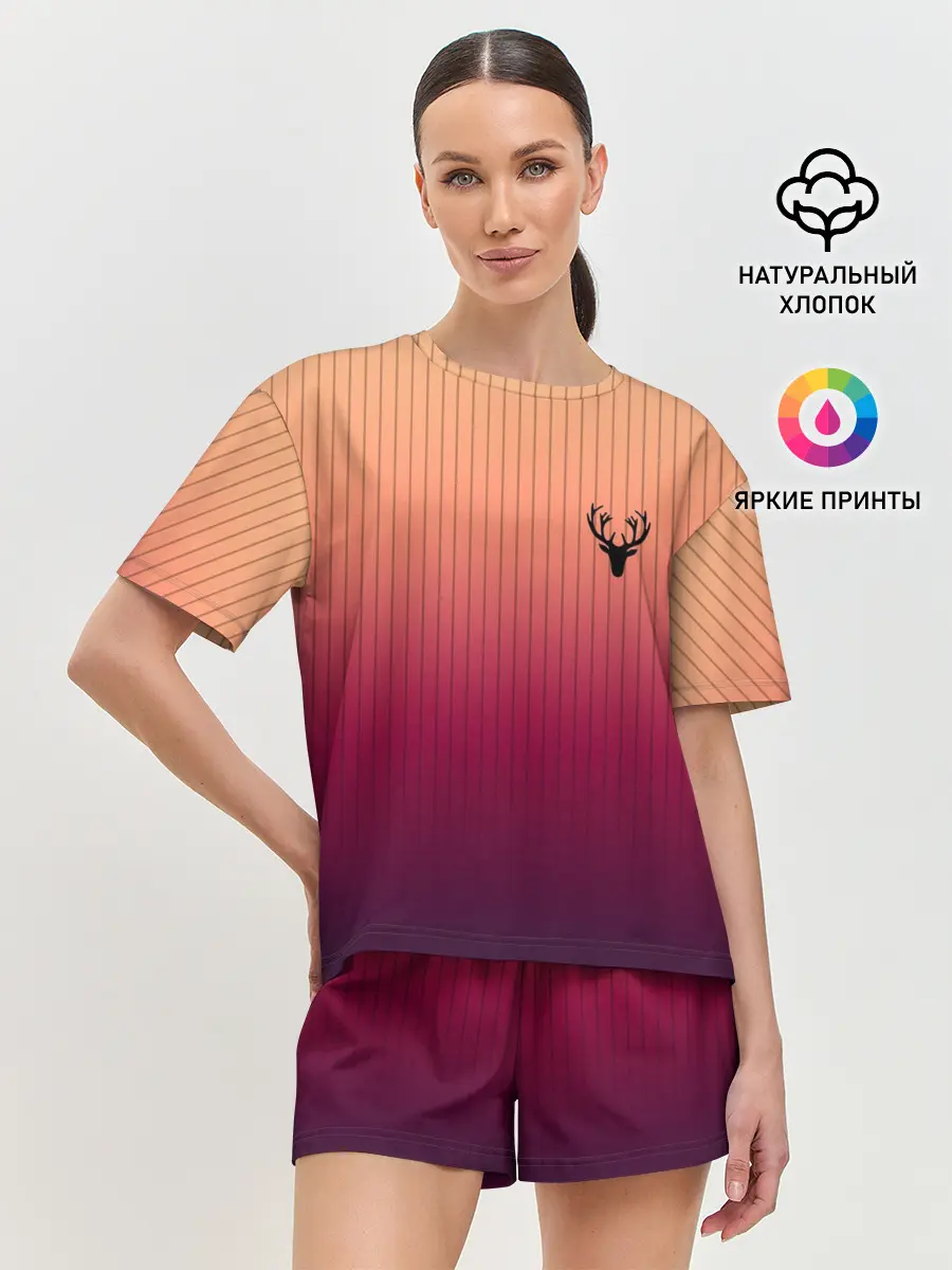 Женская пижама с шортами / The Gradient Of Deer