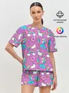 Женская пижама с шортами / Pink unicorn