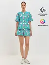 Женская пижама с шортами / Turquoise unicorn