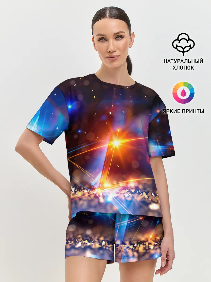 Женская пижама с шортами / geometry light