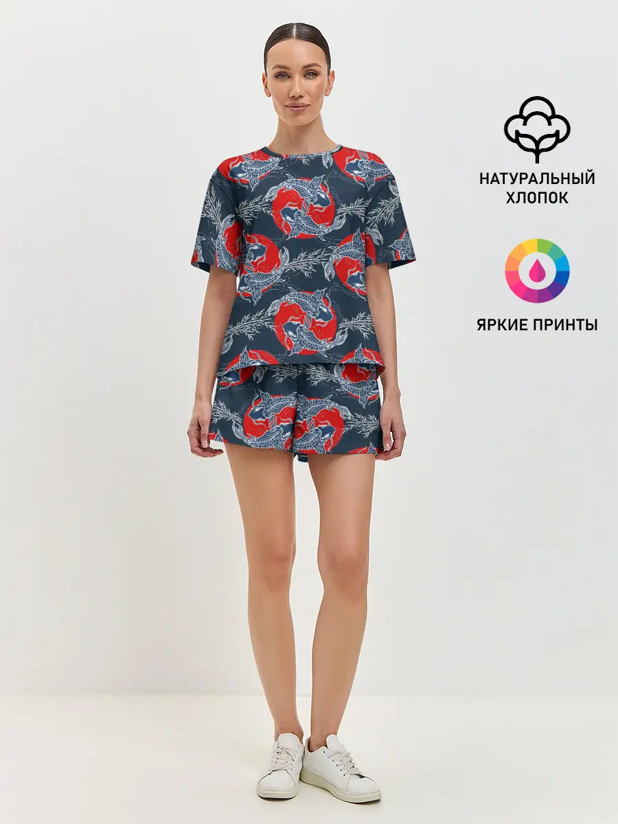 Женская пижама с шортами / Japanese carp