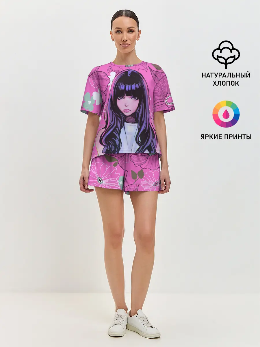 Женская пижама с шортами / Аниме Цветочная Тян