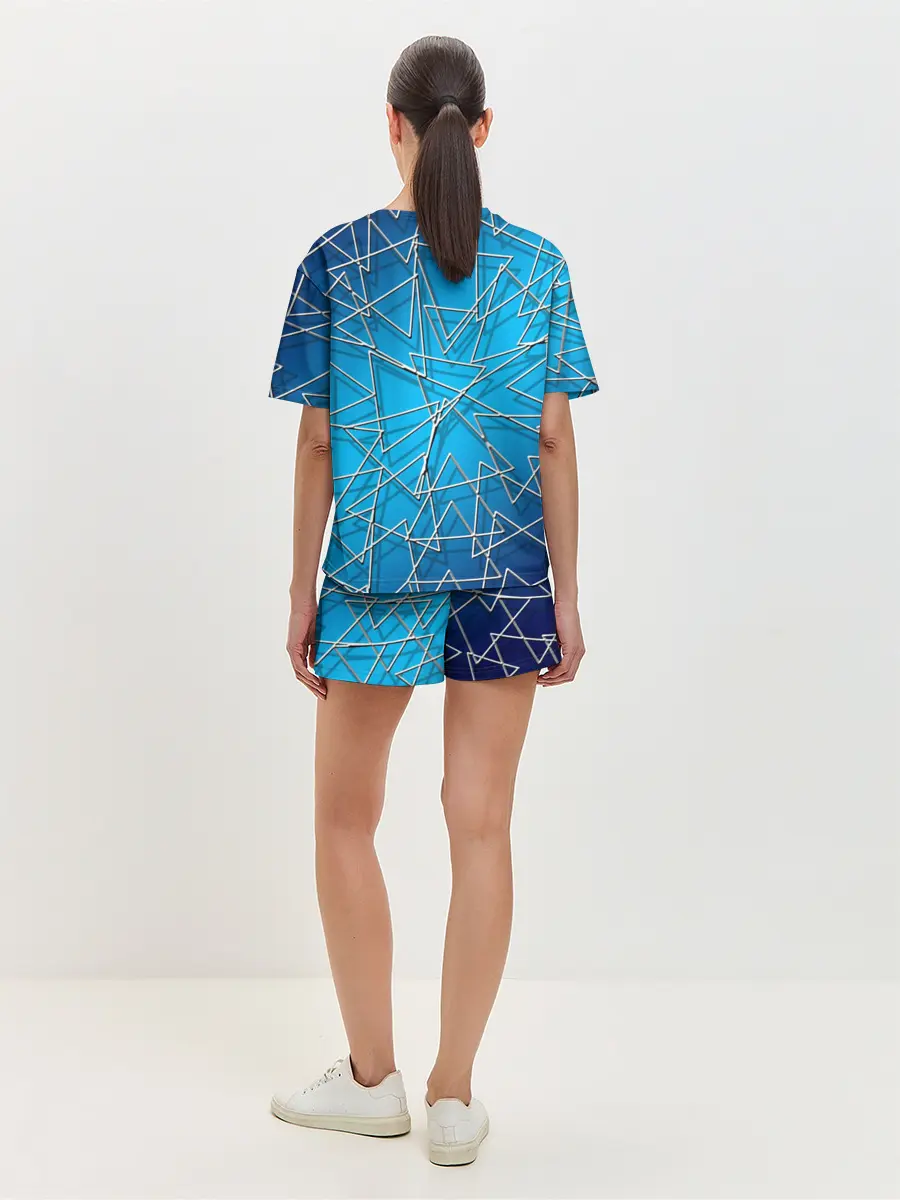 Женская пижама с шортами / Треугольники