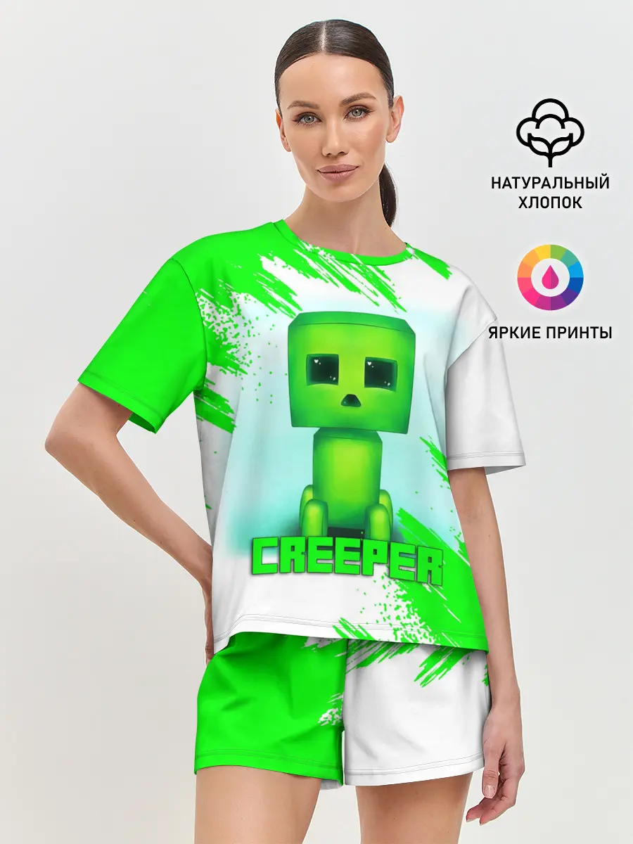 Женская пижама с шортами / MINECRAFT CREEPER