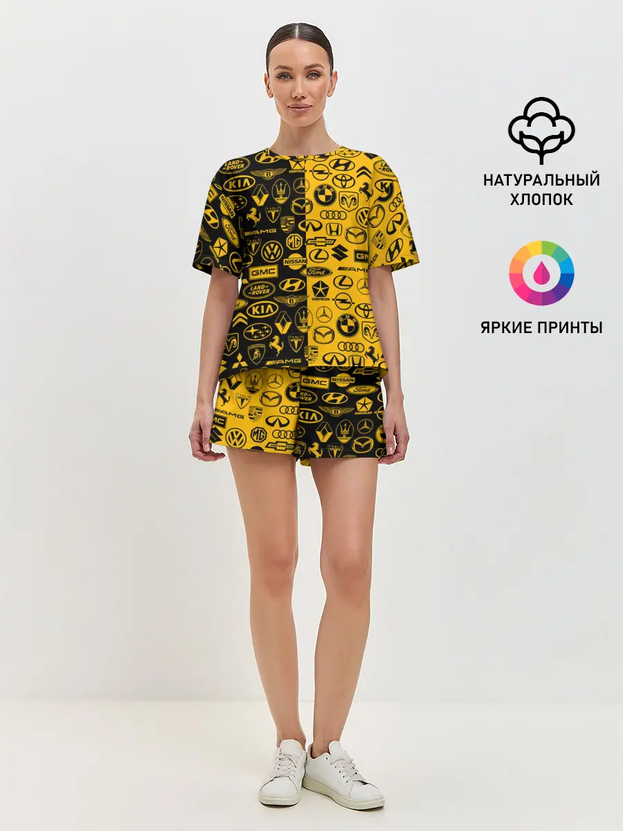 Женская пижама с шортами / ЛОГОТИПЫ АВТО