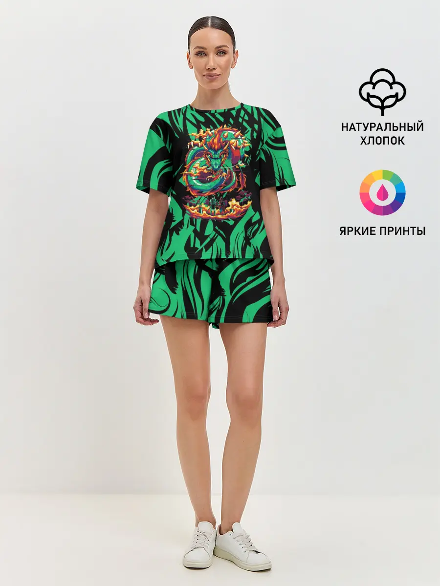 Женская пижама с шортами / Dragon | Дракон