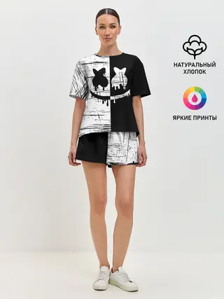 Женская пижама с шортами / FORTNITE MARSHMELLO.