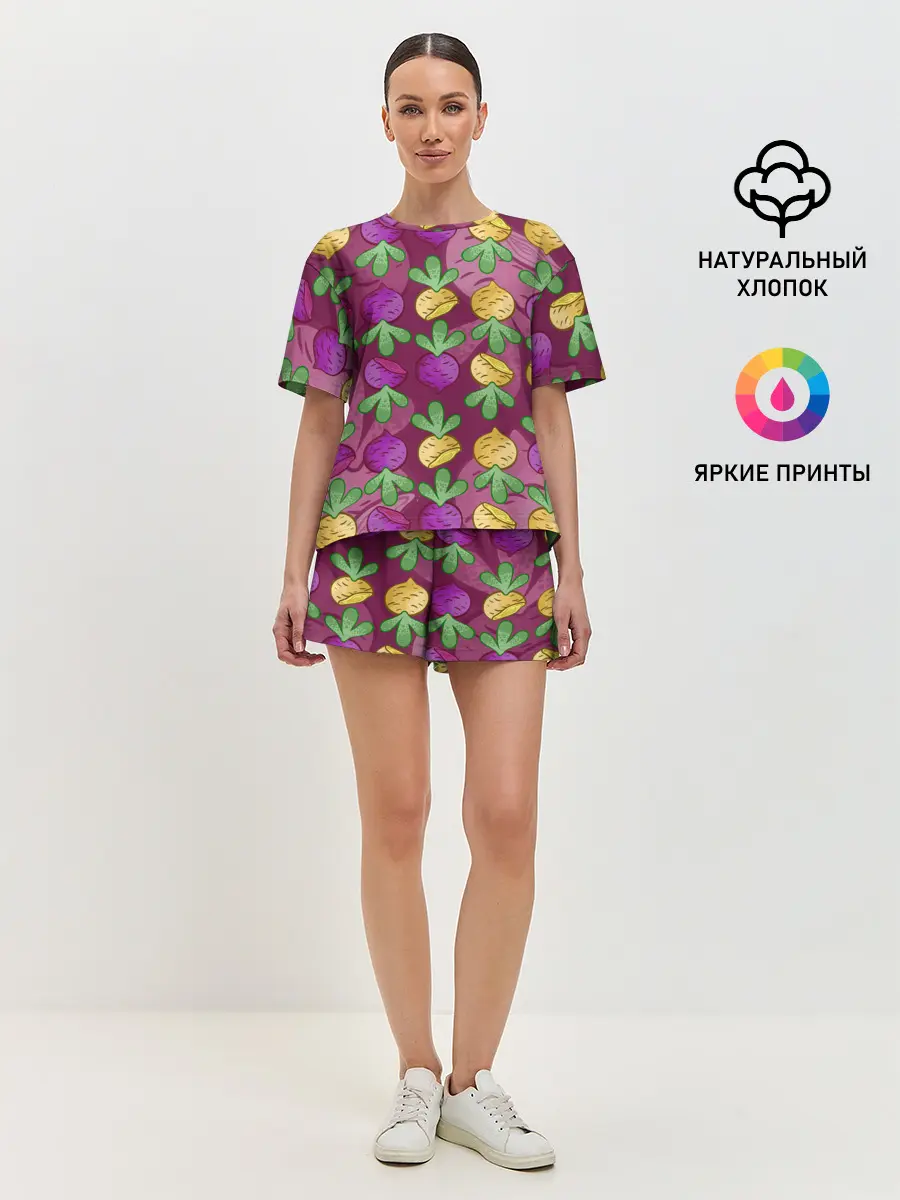Женская пижама с шортами / Репа и Свекла