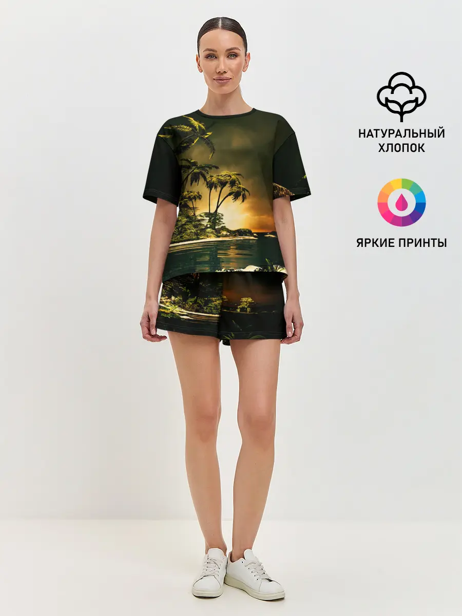 Женская пижама с шортами / РАЙСКИЙ ОСТРОВ